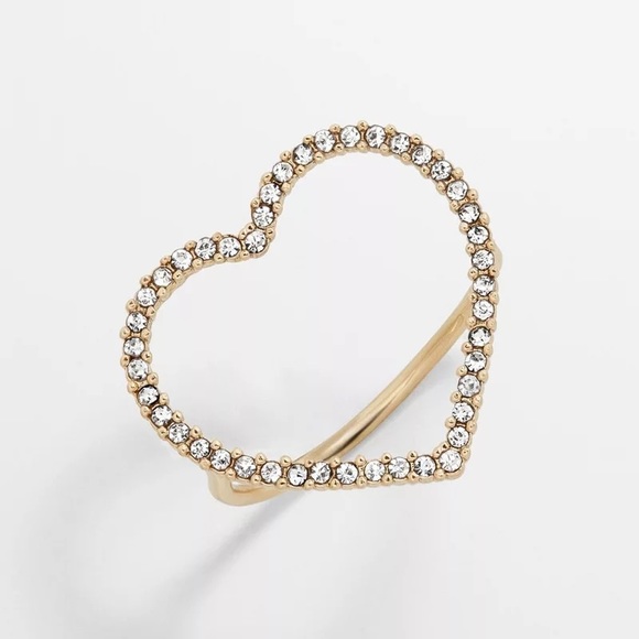 Atelier Sona Jewelry - Pave Heart Stacking Ring Size 8